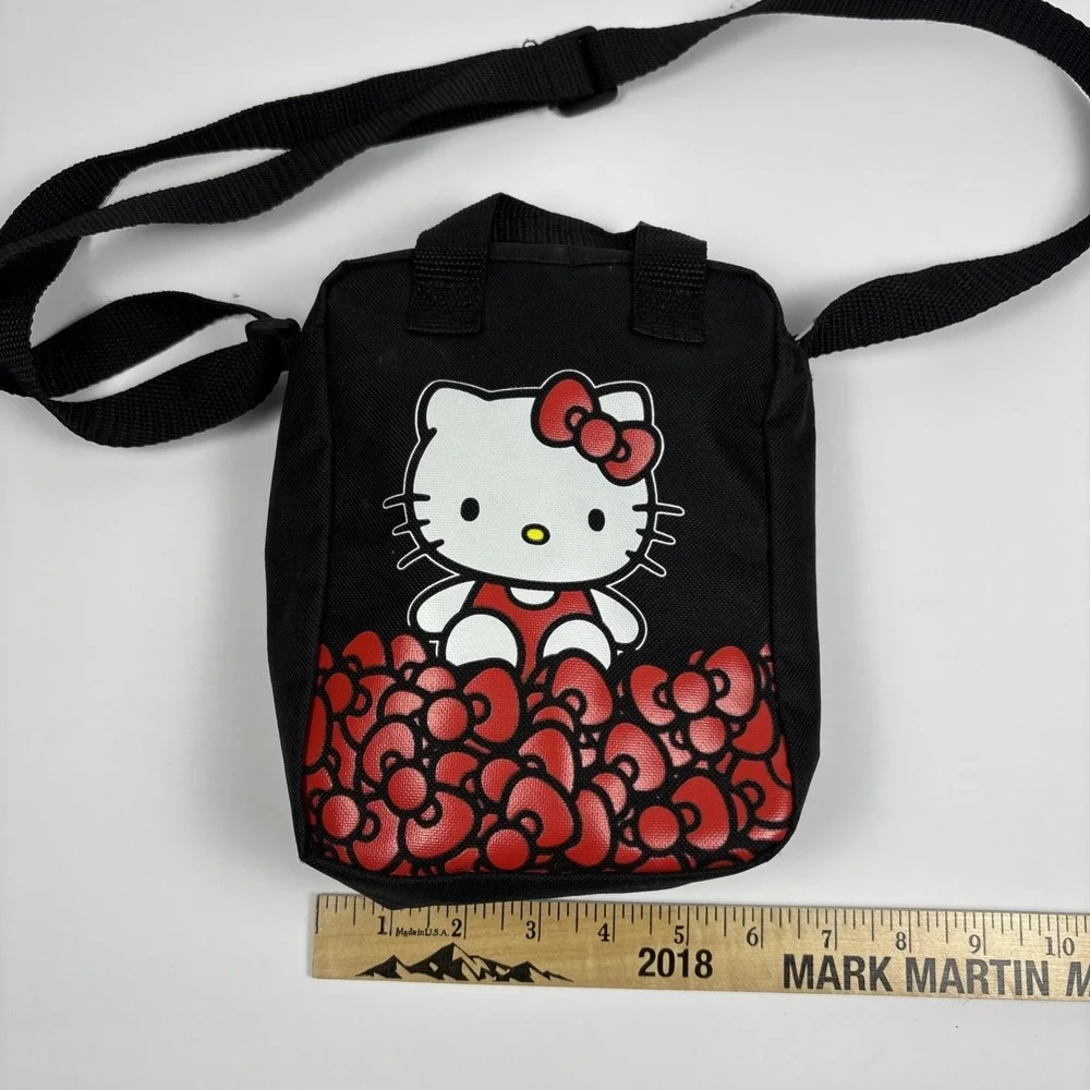 Hello Kitty Bag By Sanrio Black‎ Cross Body Red Bows